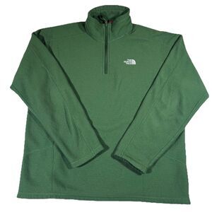 The North Face Green Waffle Knit 1/4 Zip Pullover Men's Size Large